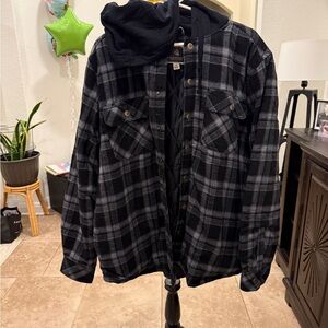 Weatherproof Black and Gray Checkered Men's Jacket